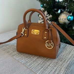 Michael Kors Brown Crossbody Bag with Gold Accents